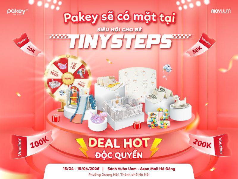 [Sự kiện 2026] Pakey chính thức góp mặt tại siêu hội cho bé Tiny Steps