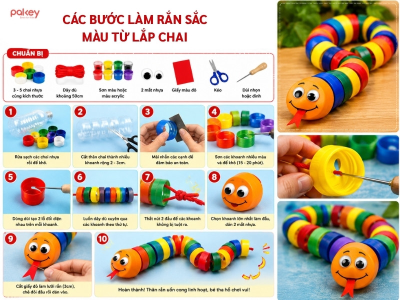 Hướng dẫn 10 ý tưởng tái chế chai nhựa thành đồ chơi tại nhà