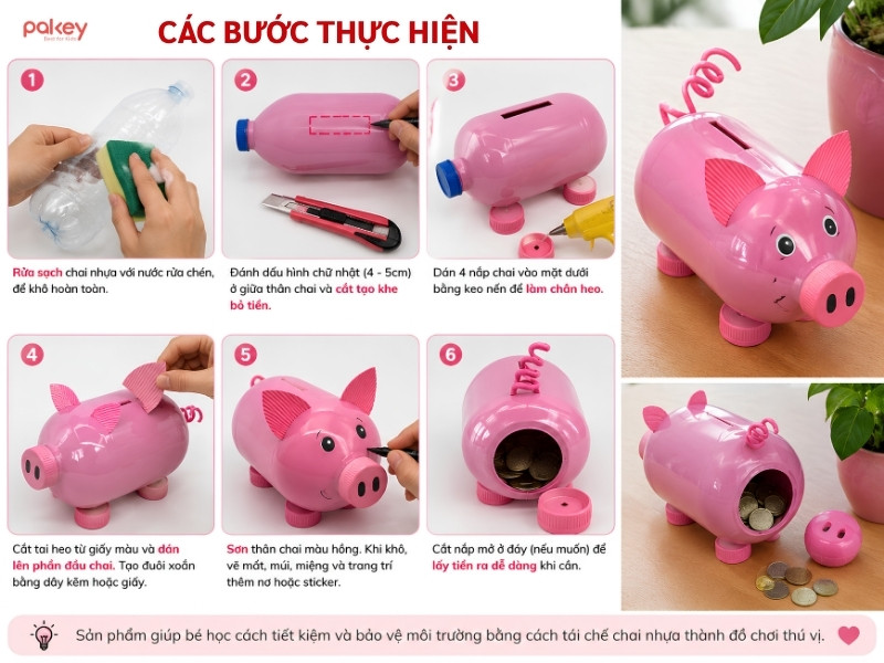 Hướng dẫn 10 ý tưởng tái chế chai nhựa thành đồ chơi tại nhà