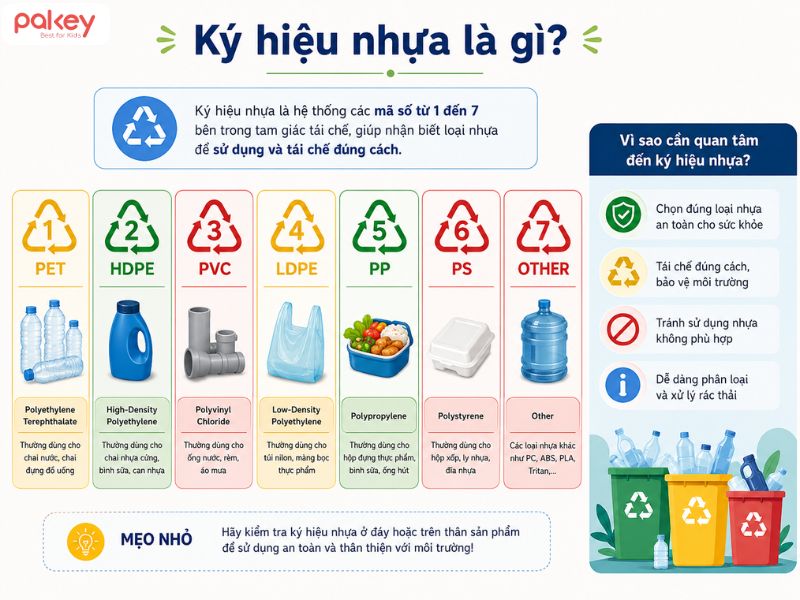 Cách nhận biết và phân biệt kí hiệu các loại nhựa an toàn