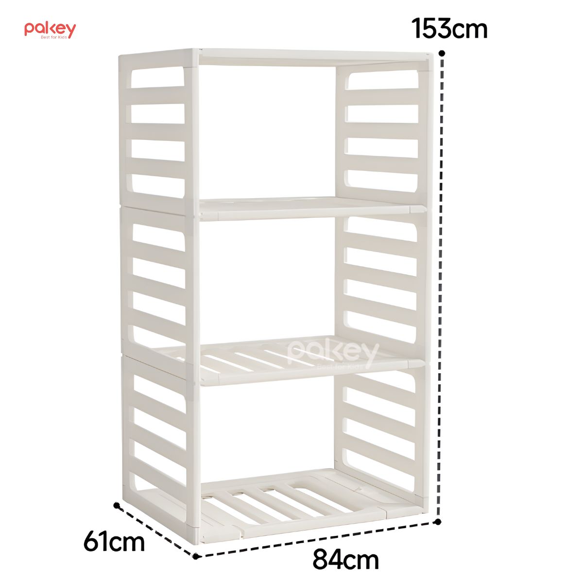 Phụ kiện chốt kẹp và vải bọc quây nhựa Pakey Babyhome NC02 25 Kệ 3 tầng kích thước 84*61*153cm