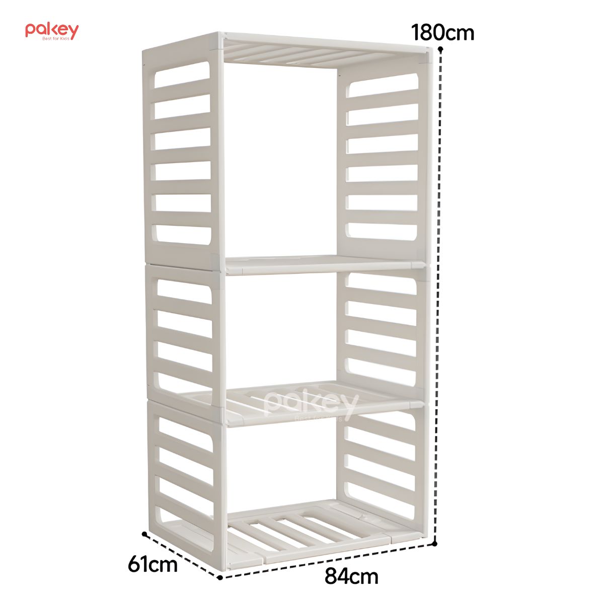 Phụ kiện chốt kẹp và vải bọc quây nhựa Pakey Babyhome NC02 26 Kệ 3 tầng kích thước 84*61*180cm