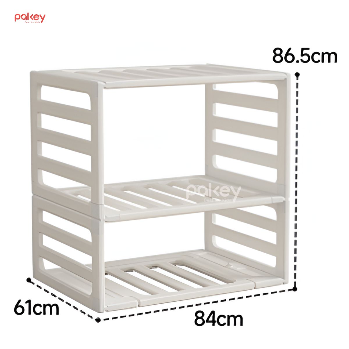 Phụ kiện chốt kẹp và vải bọc quây nhựa Pakey Babyhome NC02 22 Kệ 2 tầng kích thước 84*61*86.5cm