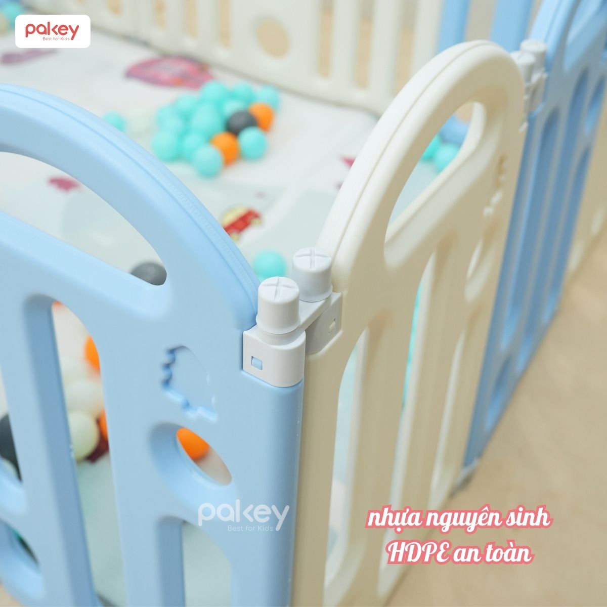 Quây nhựa gấp gọn Pakey khủng long KL02 màu xanh-trắng 19 Quây nhựa gấp gọn Pakey khủng long KL02 màu xanh-trắng