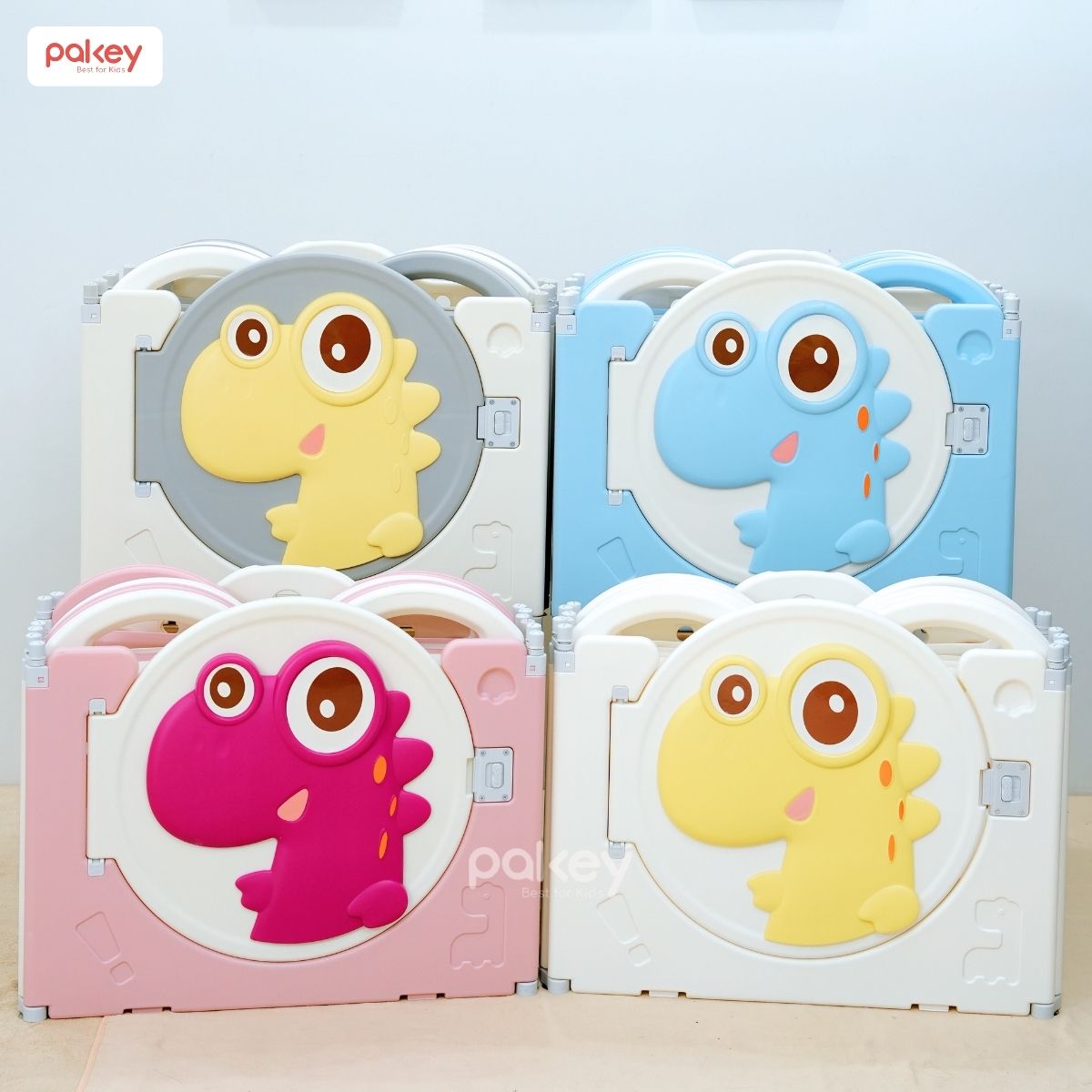 Quây nhựa gấp gọn Pakey khủng long KL02 màu xanh-trắng 21 Quây nhựa gấp gọn Pakey khủng long KL02 màu xanh-trắng