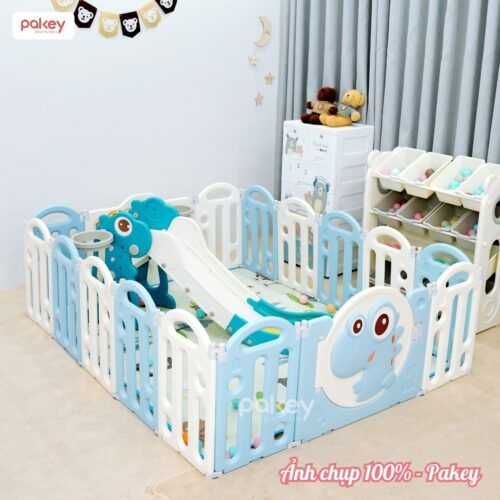 Quây nhựa gấp gọn Pakey khủng long KL02 màu xanh-trắng 9 Quây nhựa gấp gọn Pakey khủng long KL02 màu xanh-trắng