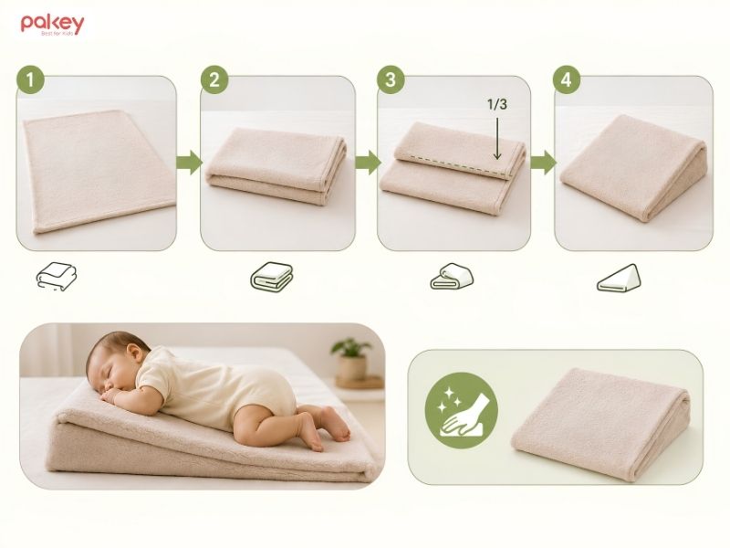 Hướng dẫn 2 cách làm gối chống trào ngược cho bé tại nhà 8 Hướng dẫn 2 cách làm gối chống trào ngược cho bé tại nhà