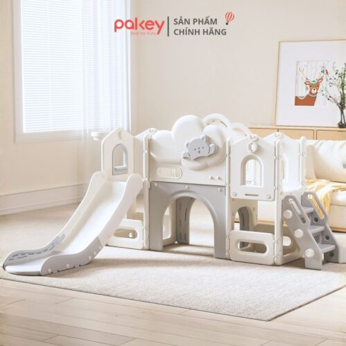Cầu trượt liên hoàn kết hợp hầm chui Pakey Lovely Bear LH03