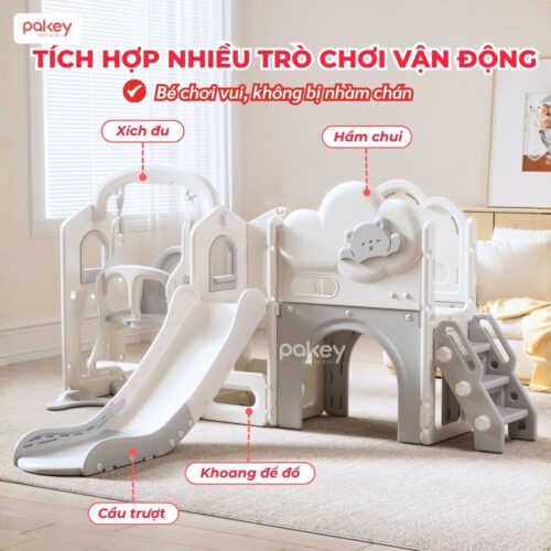 Cầu trượt xích đu liên hoàn Pakey Lovely Bear LH04 17 Cầu trượt xích đu liên hoàn Pakey Lovely Bear LH04