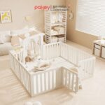 Combo quây cũi Pakey Babyhome NC02 (có lều) + cầu trượt + ngựa bập bênh
