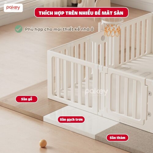 Combo quây cũi Pakey Babyhome NC02 (có lều) + cầu trượt + ngựa bập bênh 18 Combo quây cũi Pakey Babyhome NC02 (có lều) + cầu trượt + ngựa bập bênh