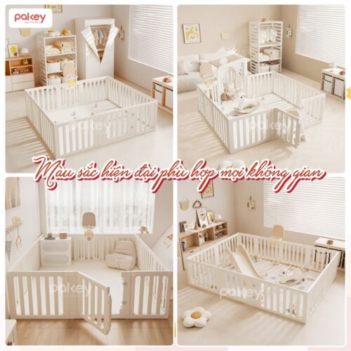 Combo quây cũi Pakey Babyhome NC02 (có lều) + cầu trượt + ngựa bập bênh 15 Combo quây cũi Pakey Babyhome NC02 (có lều) + cầu trượt + ngựa bập bênh