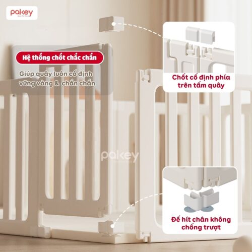 Combo quây nhựa Pakey Babyhome NC02 + cầu trượt + bập bênh