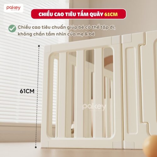 Combo quây nhựa Pakey Babyhome NC02 + cầu trượt + bập bênh