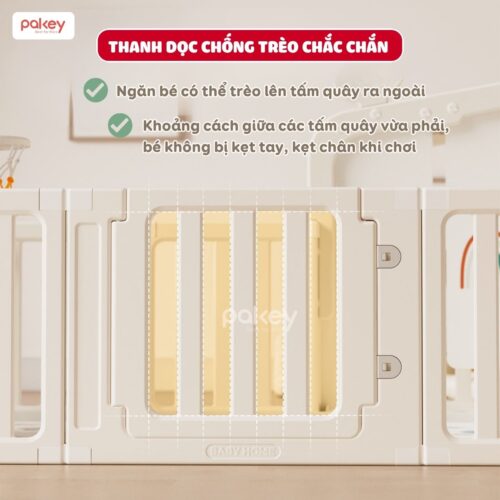 Combo quây nhựa Pakey Babyhome NC02 + cầu trượt + bập bênh