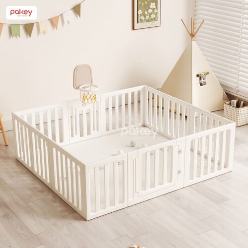 Combo quây nhựa Pakey Babyhome NC02 + cầu trượt + bập bênh