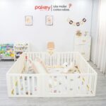 Combo quây nhựa Pakey Babyhome NC02 + cầu trượt + bập bênh