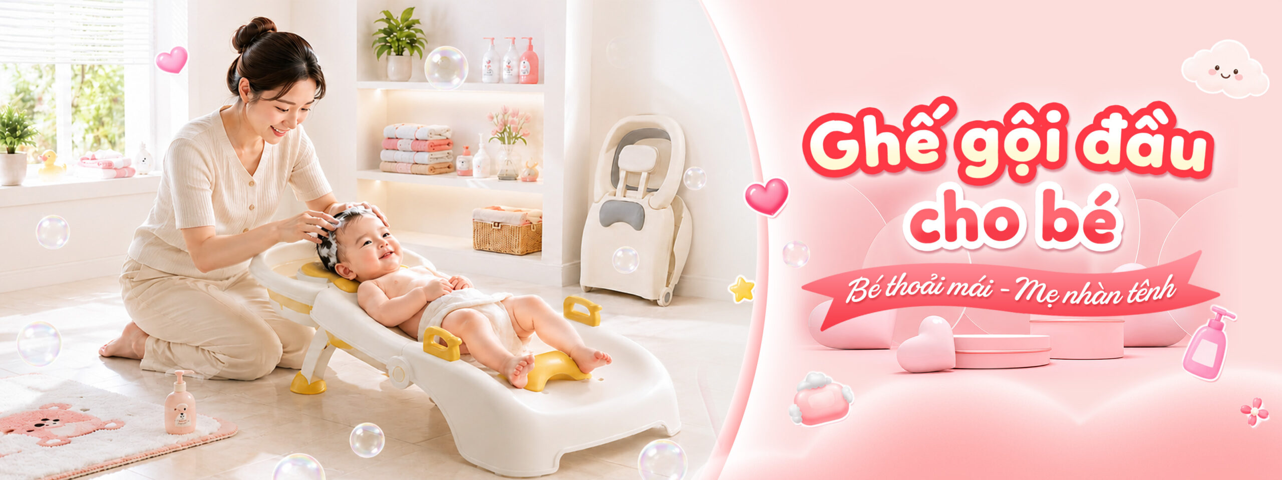GHẾ GỘI ĐẦU CHO BÉ