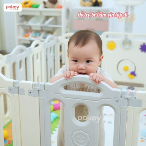 Quây cũi nhựa gấp gọn Pakey gấu NC01 màu ghi-trắng 12 Quây cũi nhựa gấp gọn Pakey gấu NC01 màu ghi-trắng