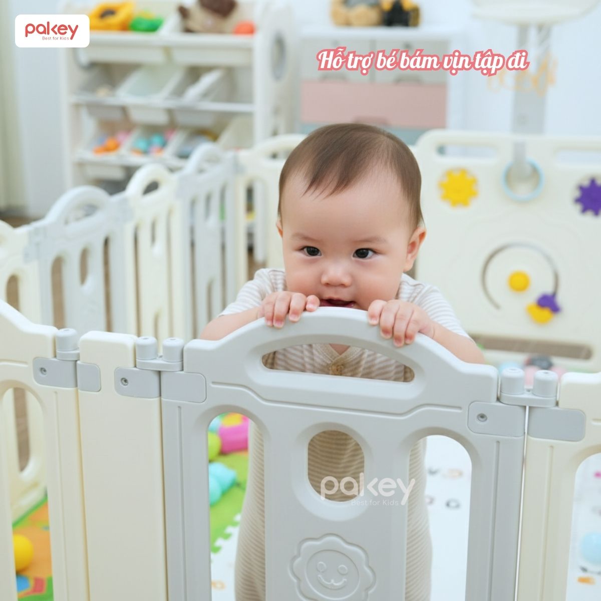 Quây cũi nhựa gấp gọn Pakey gấu NC01 màu ghi-trắng 21 Quây cũi nhựa gấp gọn Pakey gấu NC01 màu ghi-trắng