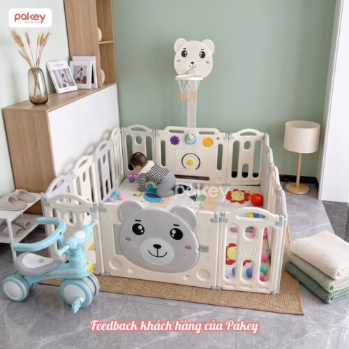 Quây cũi nhựa gấp gọn Pakey gấu NC01 màu ghi-trắng 17 Quây cũi nhựa gấp gọn Pakey gấu NC01 màu ghi-trắng