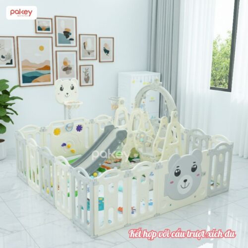 Quây cũi nhựa gấp gọn Pakey gấu NC01 màu ghi-trắng 18 Quây cũi nhựa gấp gọn Pakey gấu NC01 màu ghi-trắng
