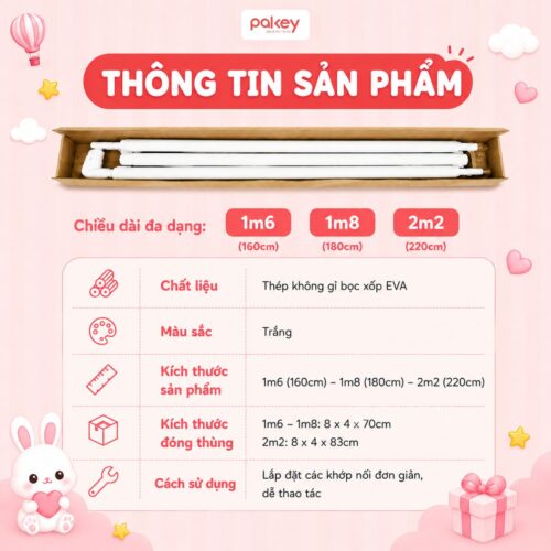 Thanh cố định đầu giường (thanh chắn giường Pakey G600) 9 Thanh cố định đầu giường (thanh chắn giường Pakey G600)