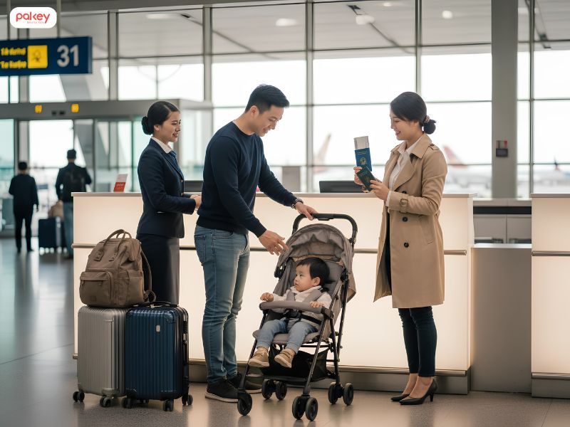 [Giải đáp] Xe đẩy cho bé có được mang lên máy bay không?
