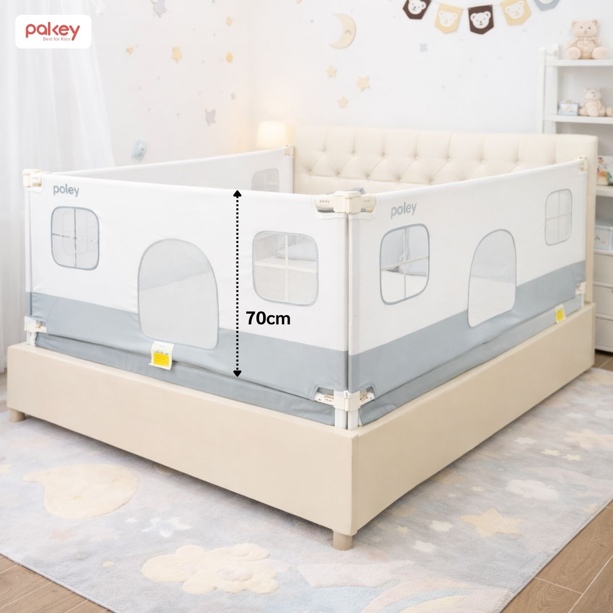 G600-C ghi Thanh chắn giường 2m