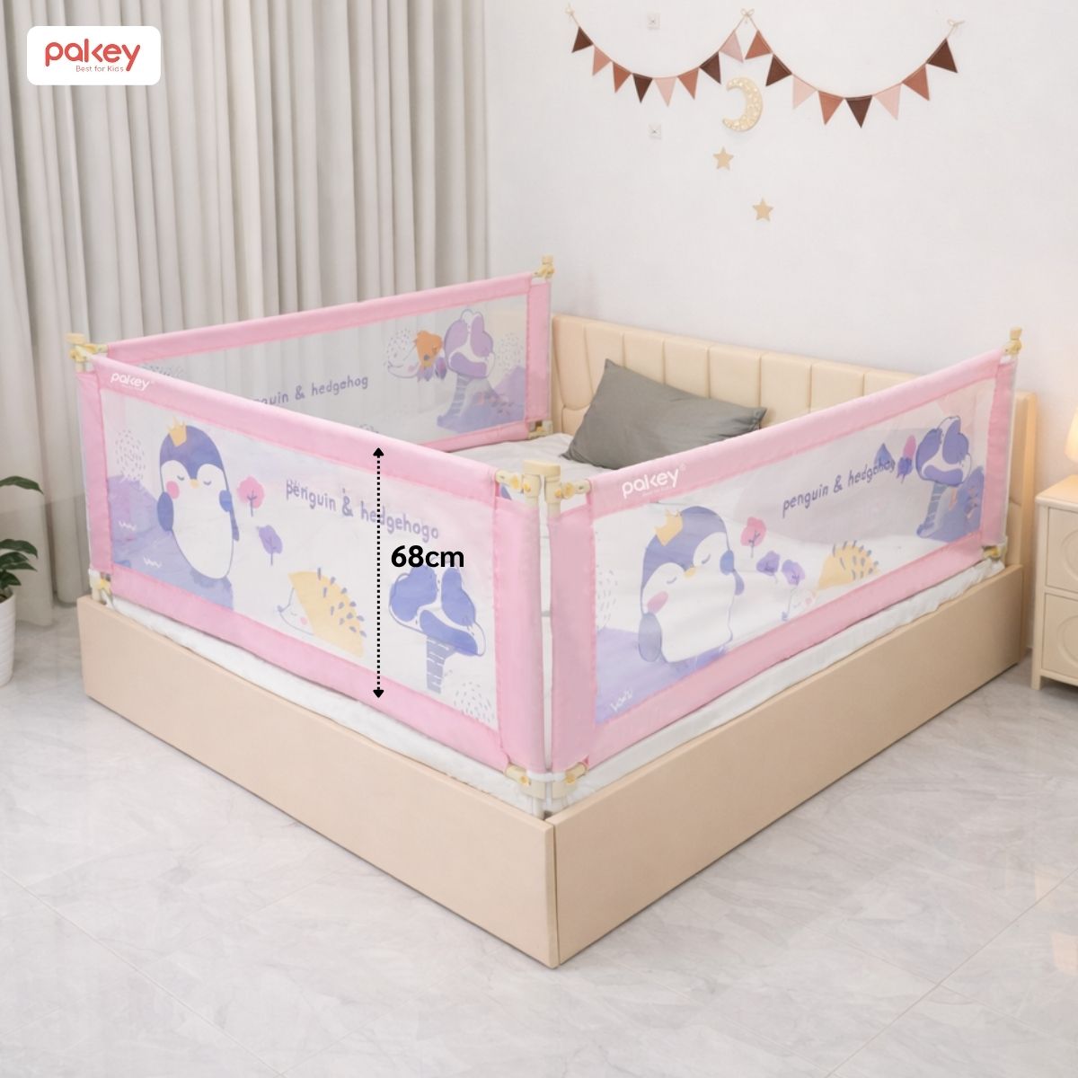 LC1 hồng Thanh chắn giường 1m5