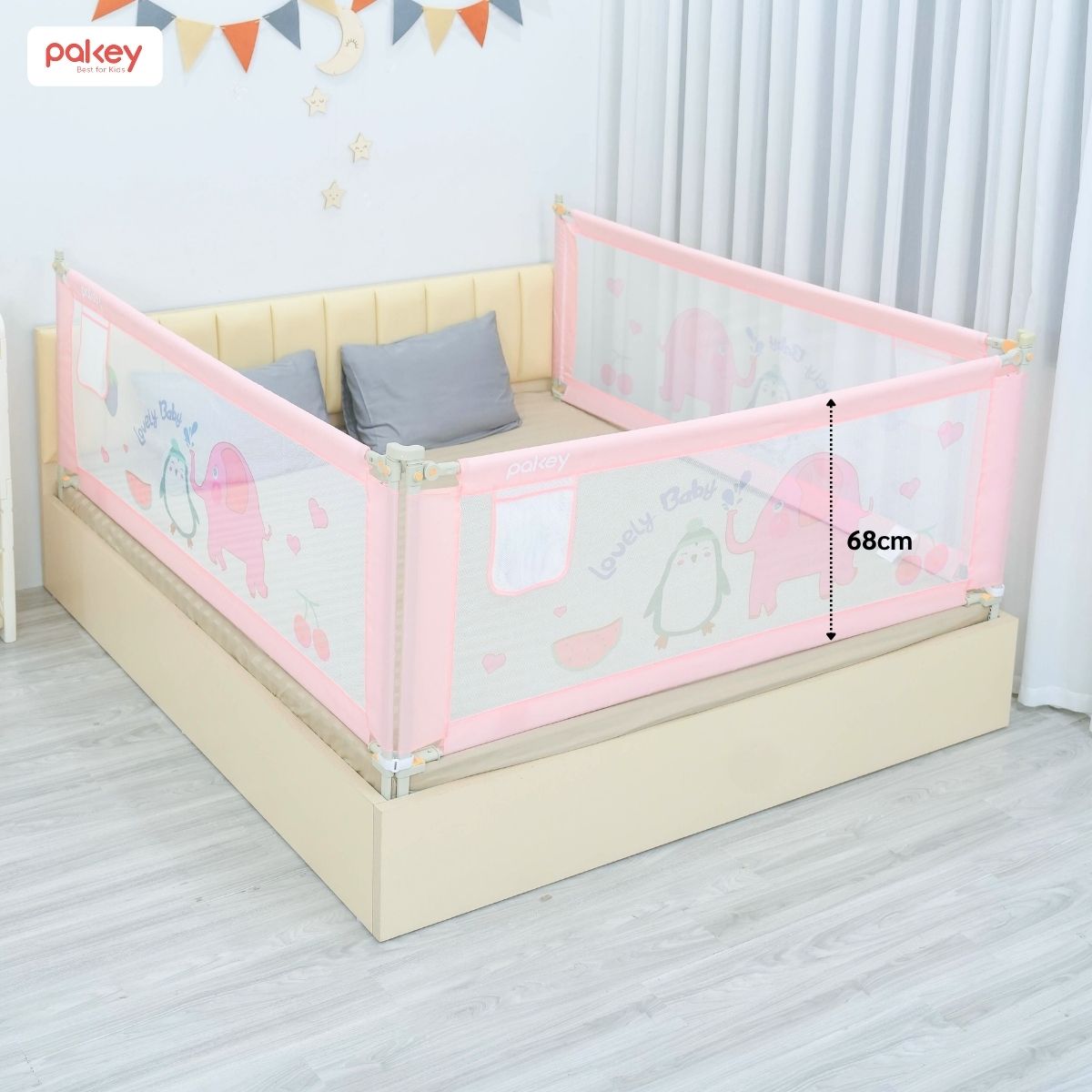 NS2 hồng Thanh chắn giường 2m
