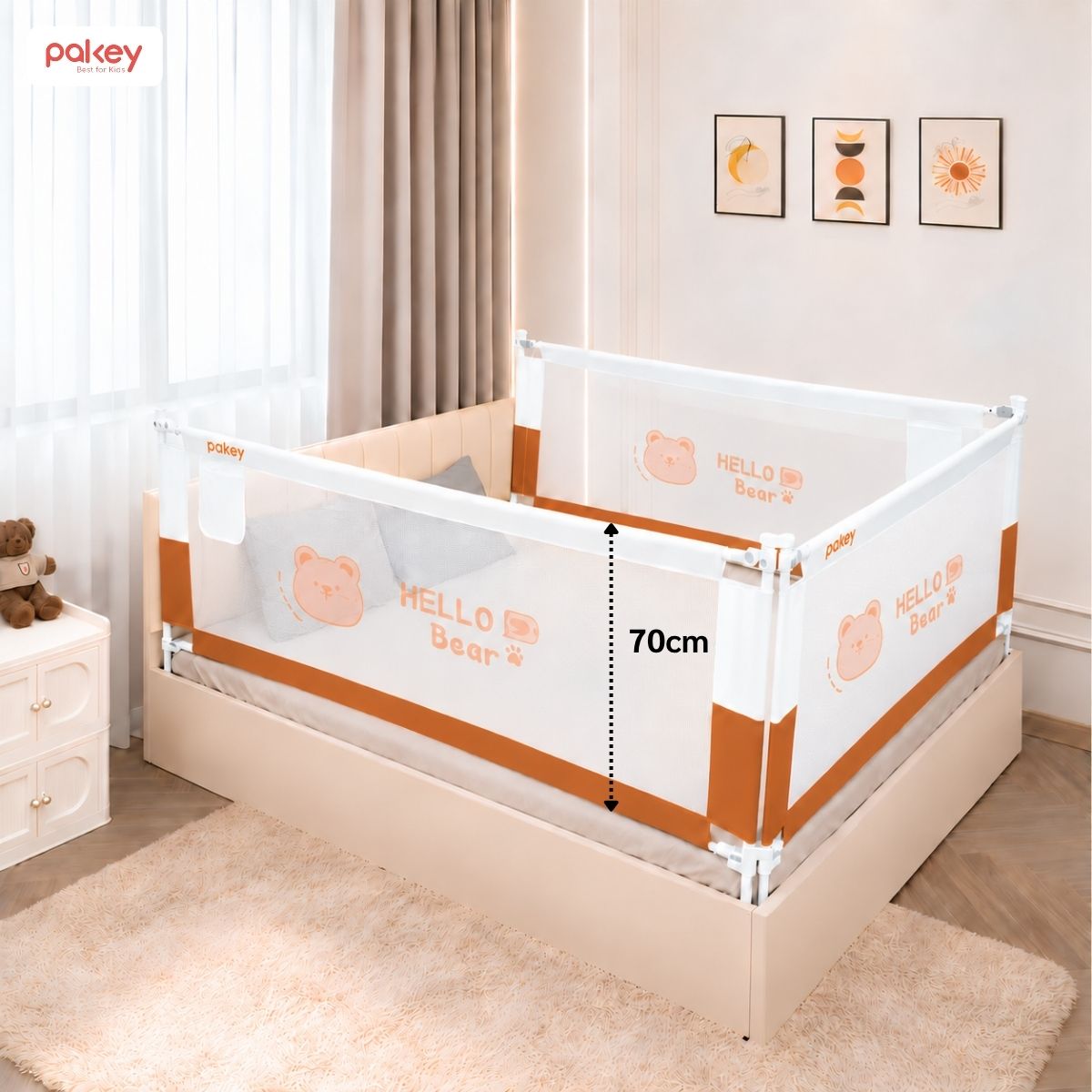 S1 nâu Thanh chắn giường 2m