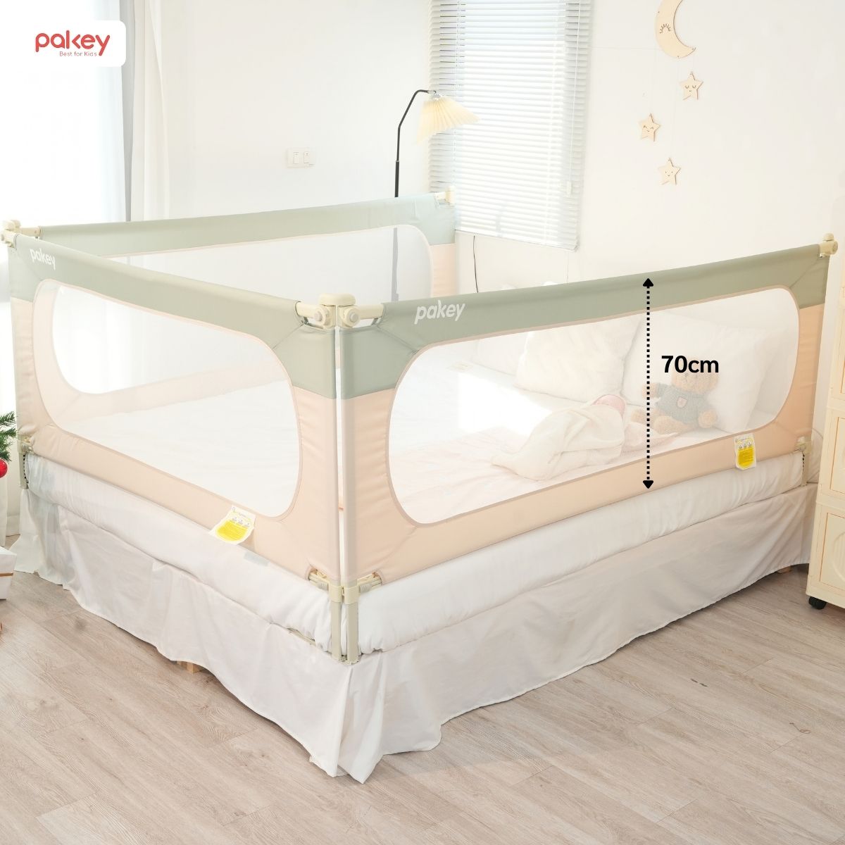 SB2 xanh kem Thanh chắn giường 2m