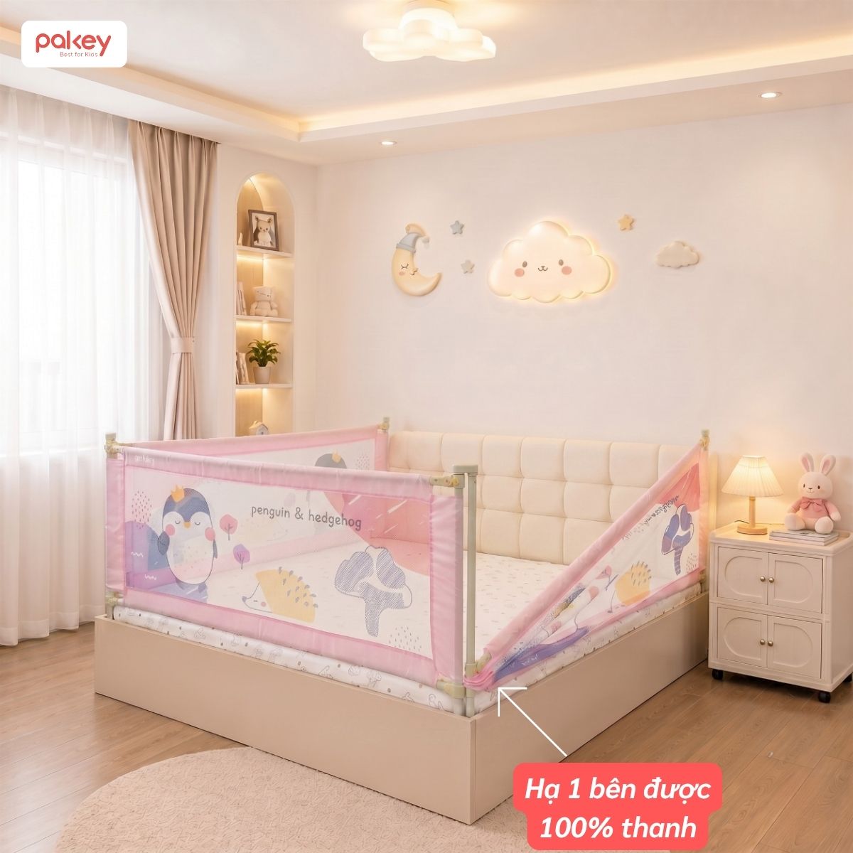 Thanh chắn giường 1m5 44 Thanh chắn giường 1m5 Pakey với tính năng hạ 1 bên thuận tiện cho người sử dụng