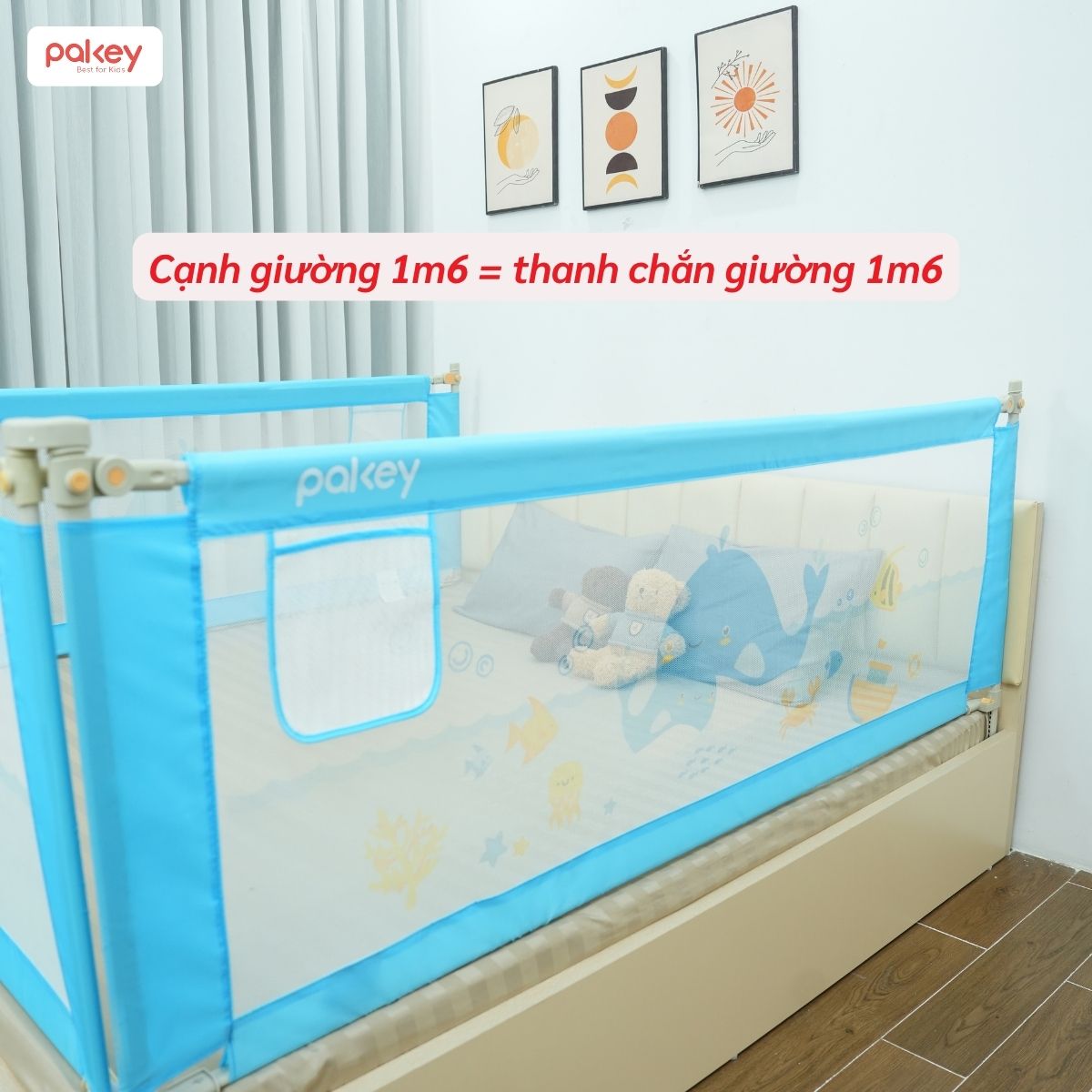 Thanh chắn giường 1m6 15 Một thanh chắn giường 1m6 sẽ phù hợp với một mặt giường có kích thước tương ứng