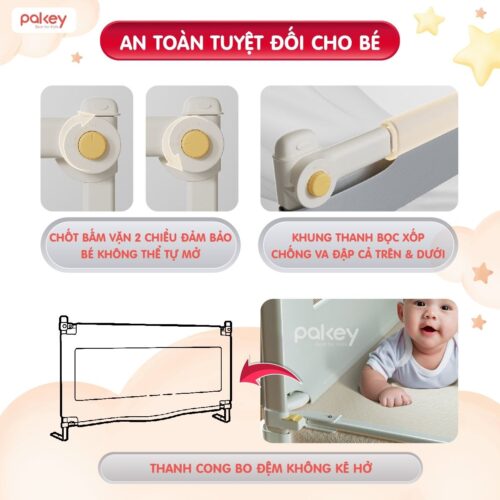 Combo thanh chắn giường 1m8x2m Pakey - SV1 xanh dương 24 Combo thanh chắn giường 1m8x2m Pakey