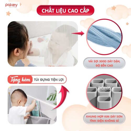 Combo thanh chắn giường 1m8x2m Pakey - SV1 xanh dương 25 Combo thanh chắn giường 1m8x2m Pakey