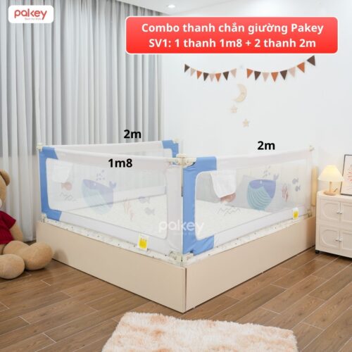Combo thanh chắn giường 1m8x2m Pakey - SV1 xanh dương 17 Combo thanh chắn giường 1m8x2m Pakey