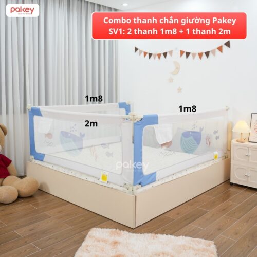 Combo thanh chắn giường 1m8x2m Pakey - SV1 xanh dương 18 Combo thanh chắn giường 1m8x2m Pakey
