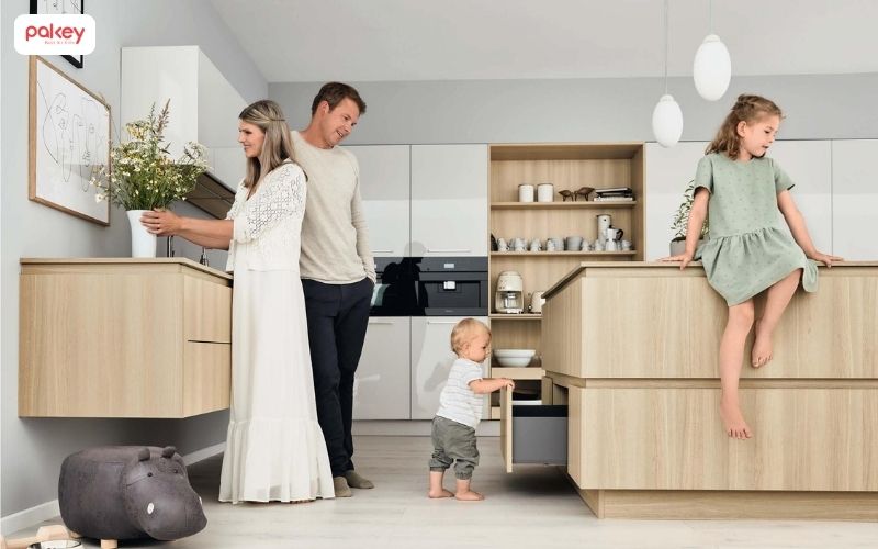 12 nguyên tắc thiết kế phòng bếp cho gia đình có trẻ nhỏ an toàn