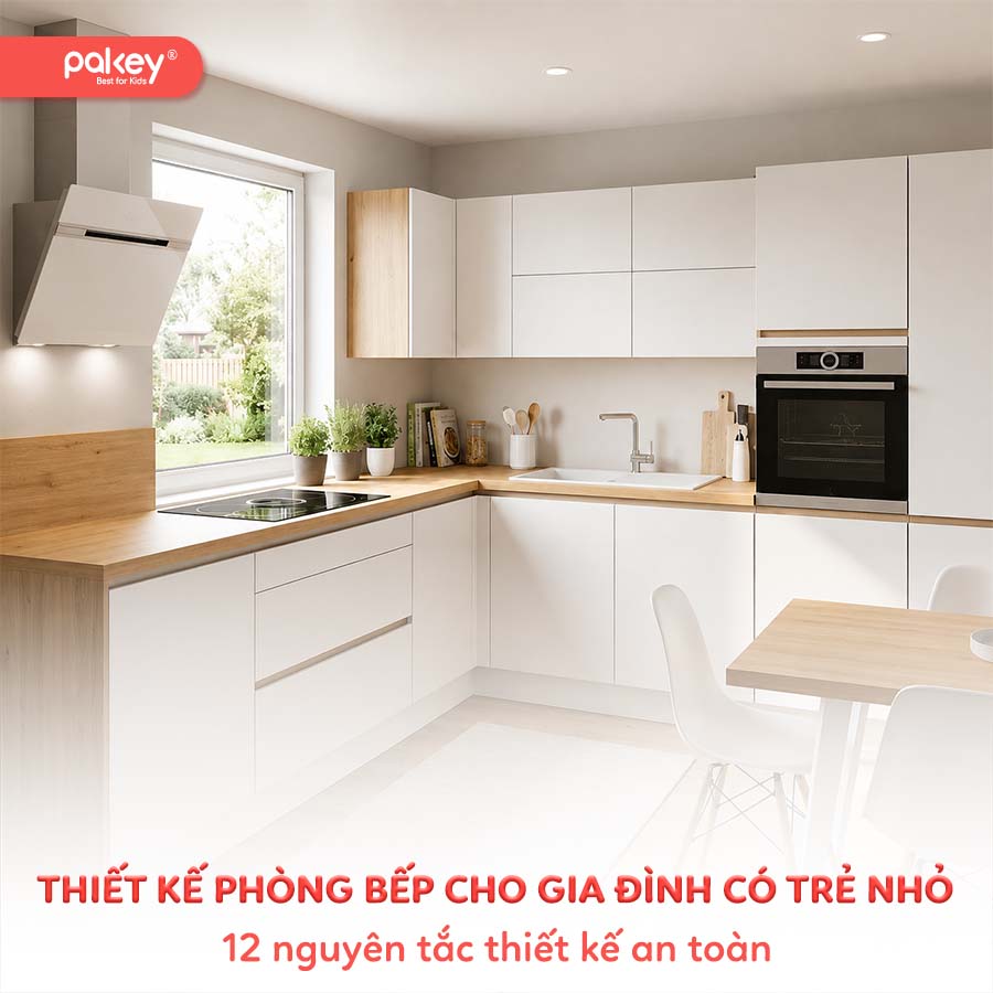 12 nguyên tắc thiết kế phòng bếp cho gia đình có trẻ nhỏ an toàn
